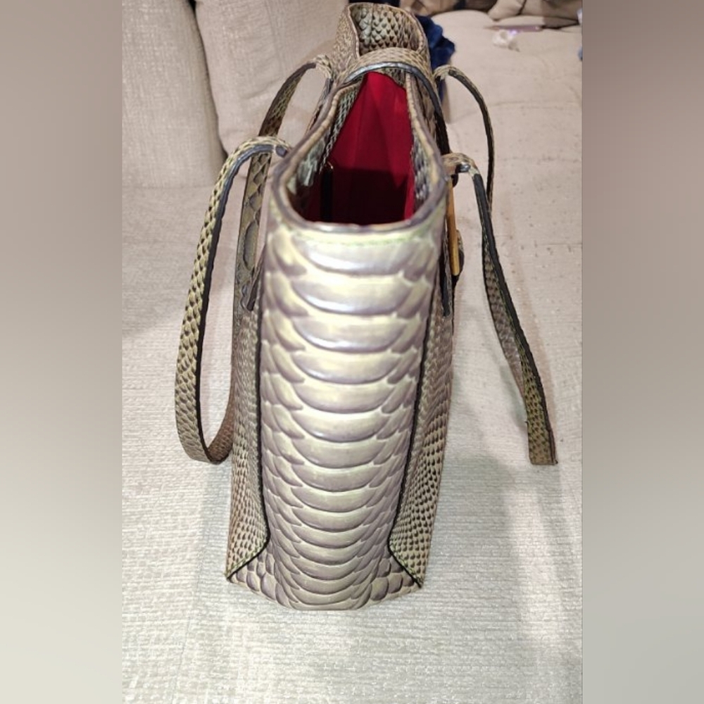 Dooney And Bourke Python-Embossed Gray Handbag - image 3